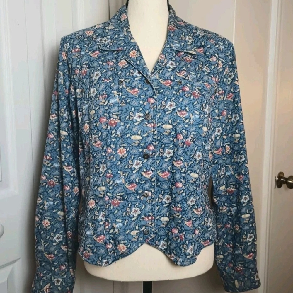 Liz Claiborne Blue Floral Women's Top
